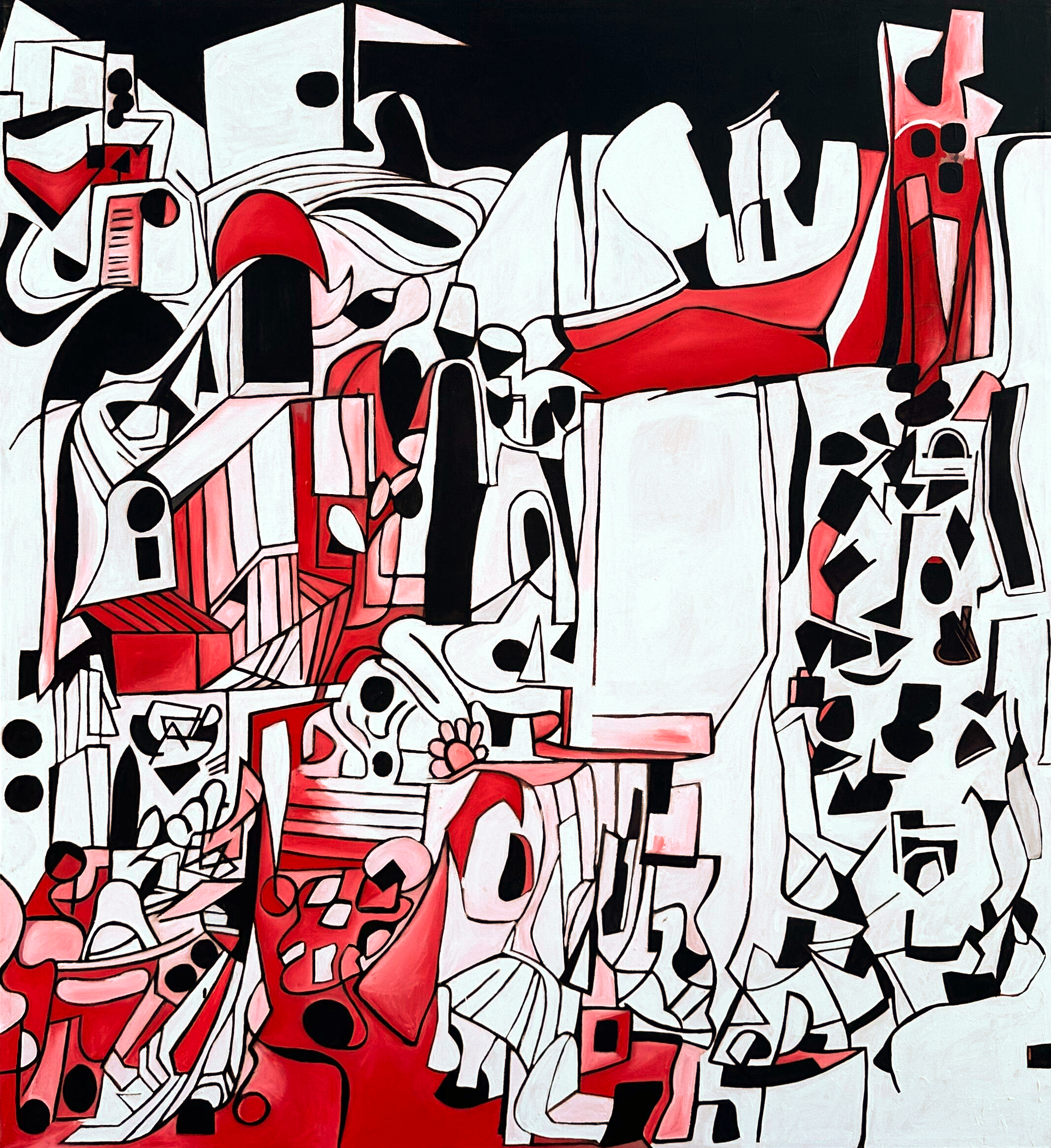 Marrakesh, 2024, viscous acrylic and latex paint on canvas, 72 by 66 in.