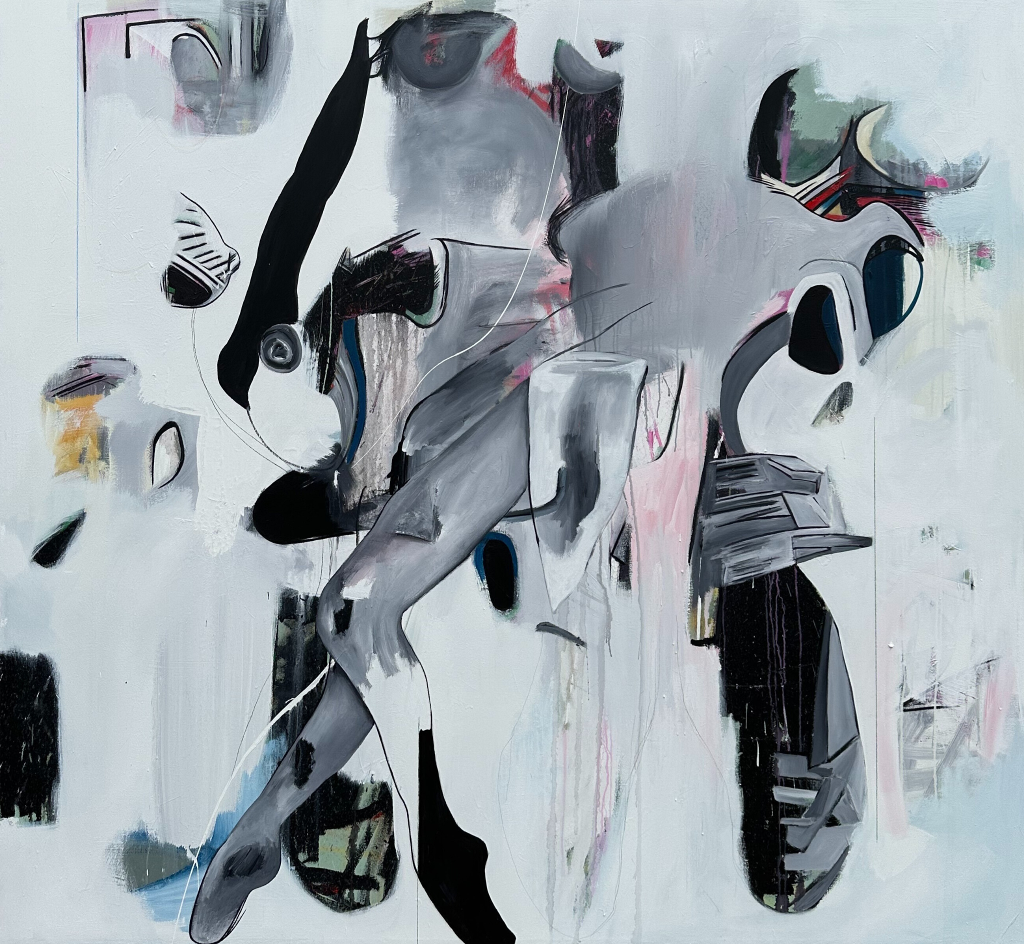 The Garden, 2024, viscous acrylic and latex paint on canvas, 66 by 72 in.