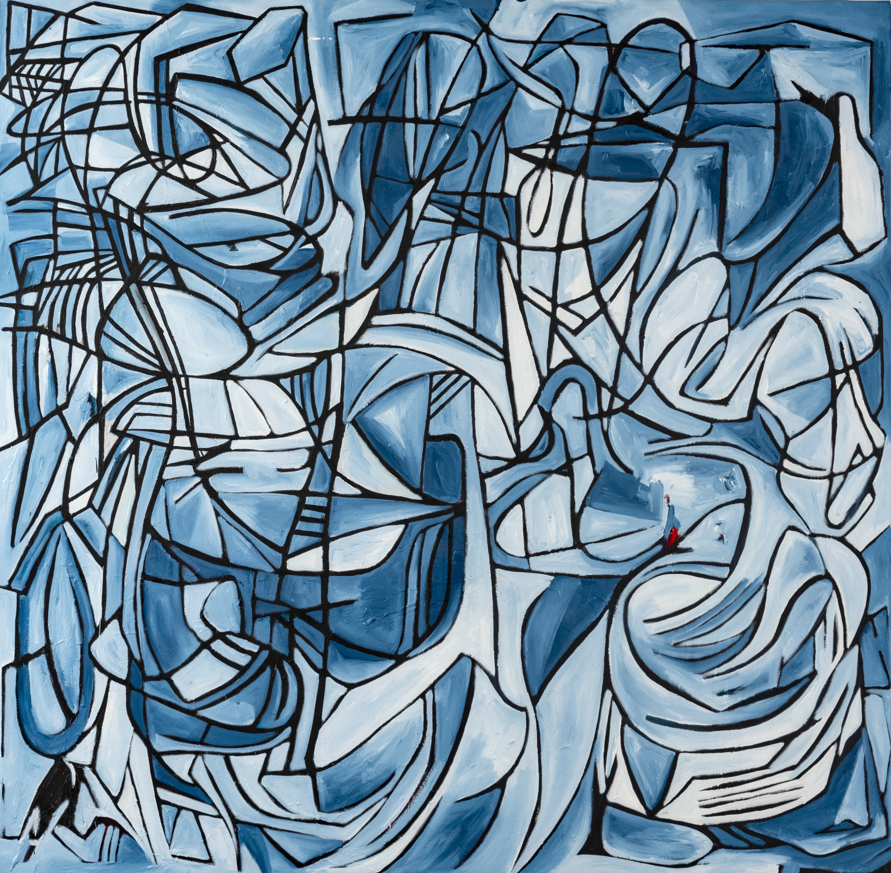 When Women Gather VI, 2024, viscous acrylic and latex on canvas, 60 by 61 in.